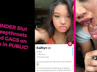 asian tinder slut gets her throat fucked surrounding the backseat