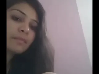 Desi Girl Showing Her assets adjacent to Boyfriend on Camera